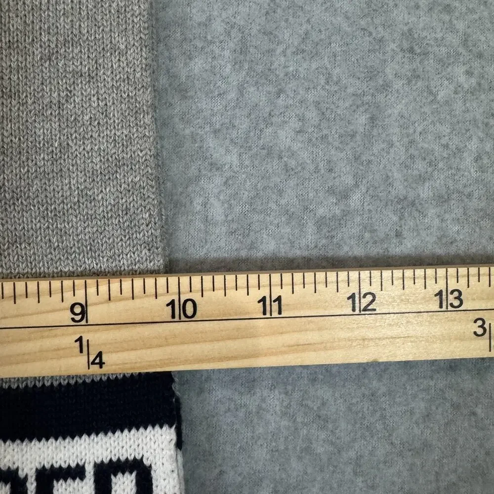 Tommy Hilfiger Gray Knit Scarf Logo Stripe One Size 72